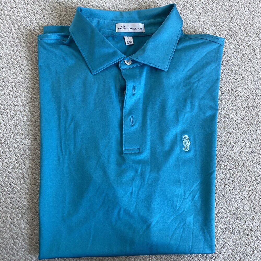 Peter Millar Polo Men’s Large Aqua Short Sleeve Shirt